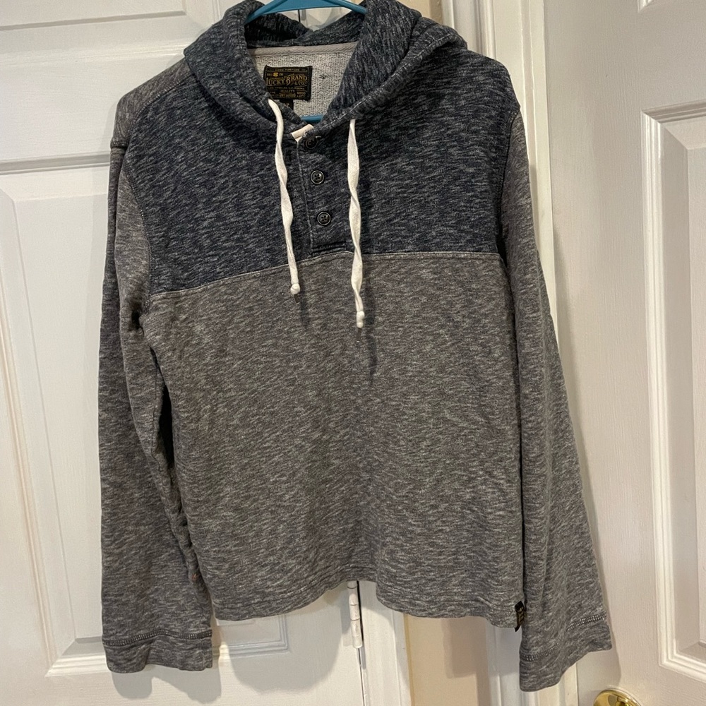 Lucky Brand knit pullover hooded sweater. Size Small Petite.